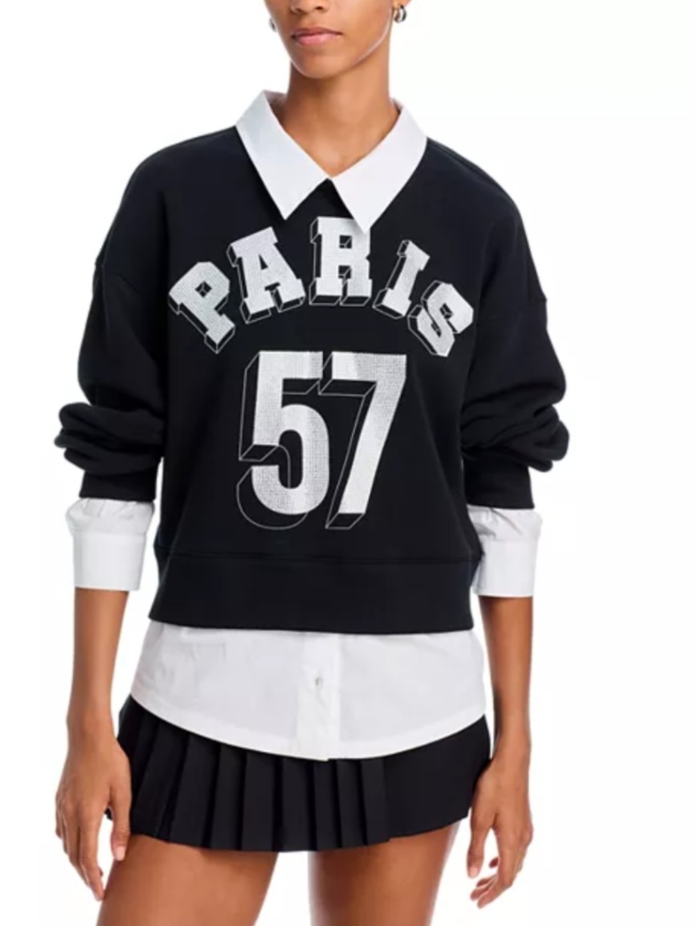 Cinq à Sept Justina Layered Look Sweatshirt - Size XS